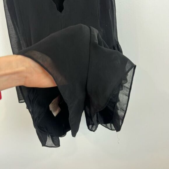 Snidel Women’s Size XSl Black Sleeveless Baby Doll Mini Ruffled Hem Romper Dress - Picture 12 of 13